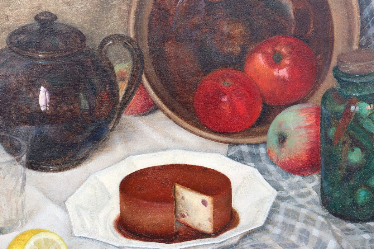 MAURICE SOUDAN : "NATURE MORTE AU GÂTEAU"-photo-3