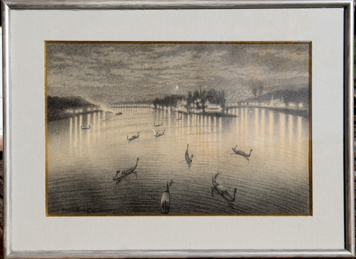 Maurice Feuillet : "ballet Of Gondolas On The Lagoon"-photo-2