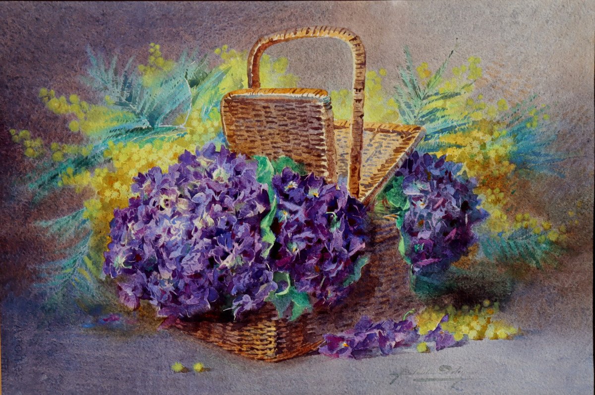 BLANCHE ODIN : "BOUQUETS DE VIOLETTES ET MIMOSA"