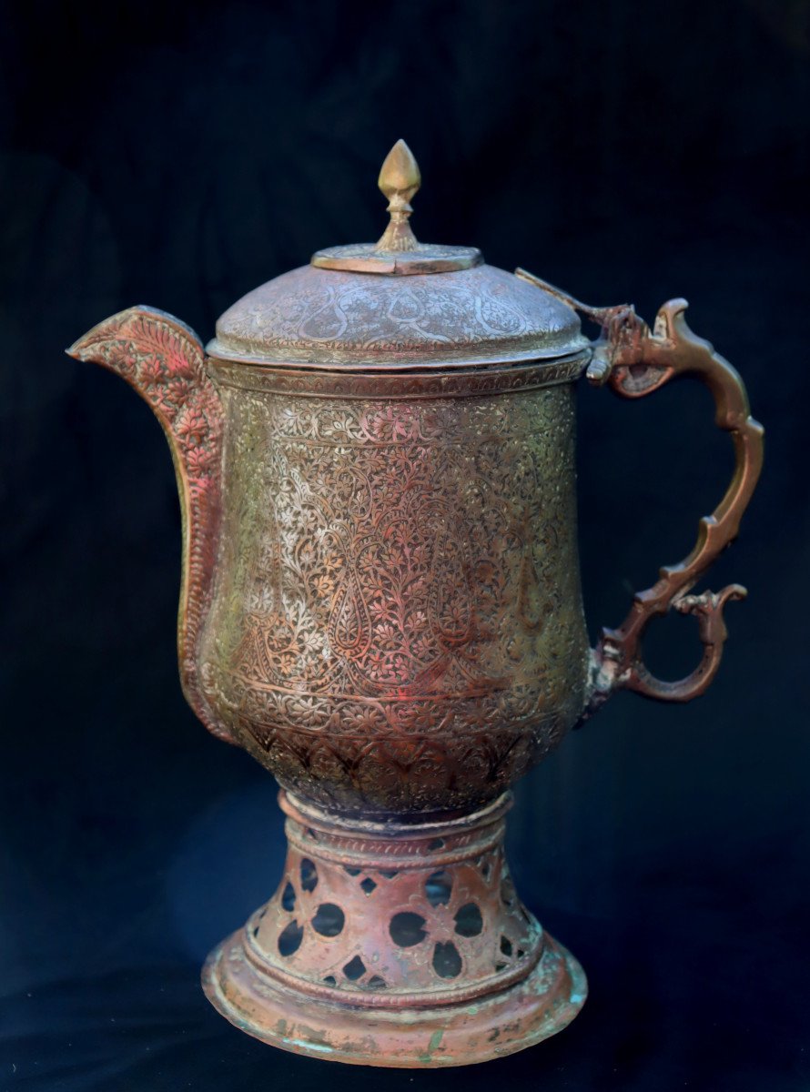 "old Very Large Persian Kettle Or Samovar"-photo-2