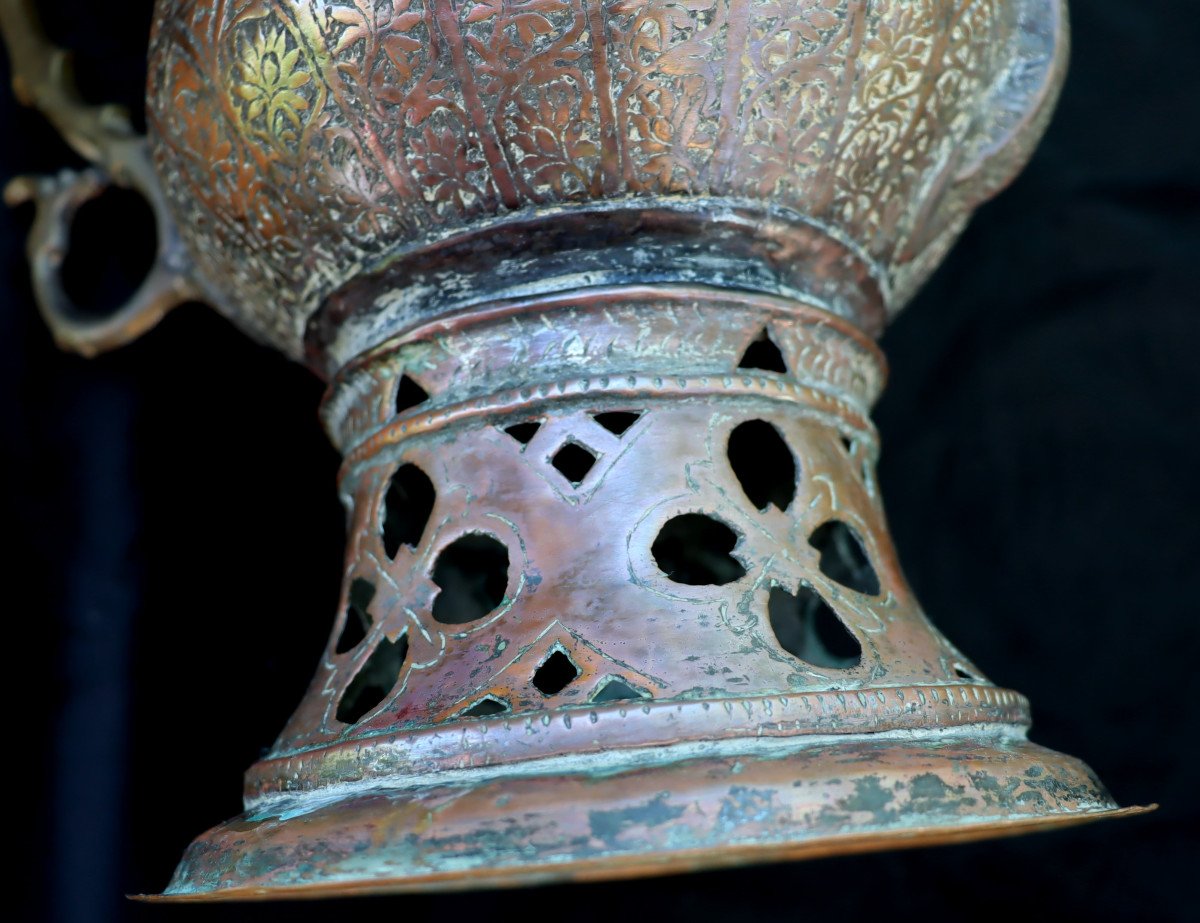 "old Very Large Persian Kettle Or Samovar"-photo-5