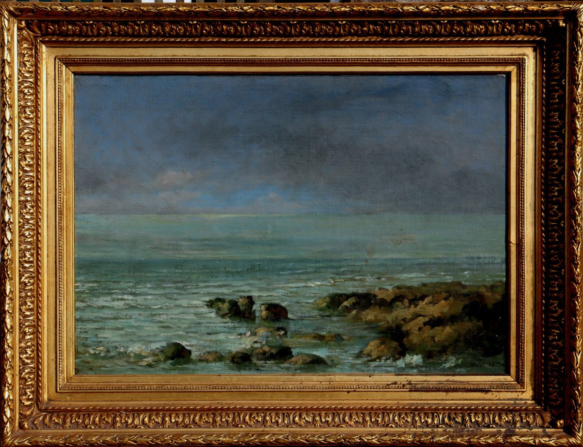 LOUIS MARTINET : "BORD DE MER SOUS L'ORAGE 1888"