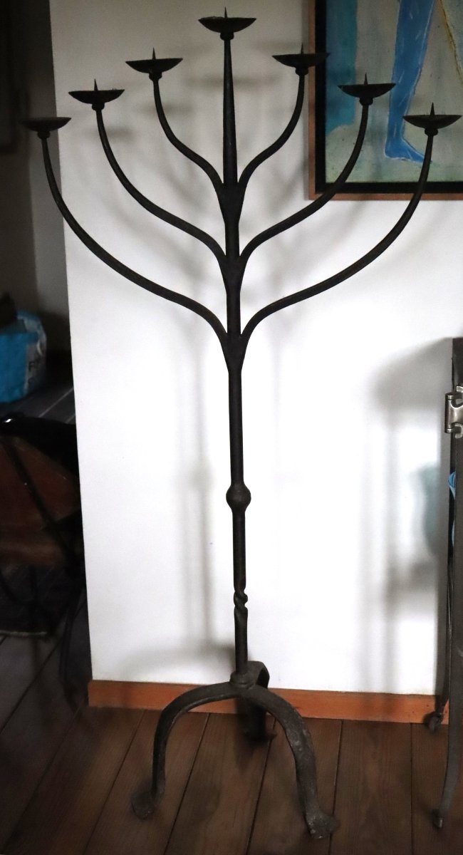 FRANCE CIRCA 1950 : "TRES GRAND CHANDELIER A SEPT BRANCHES"-photo-4