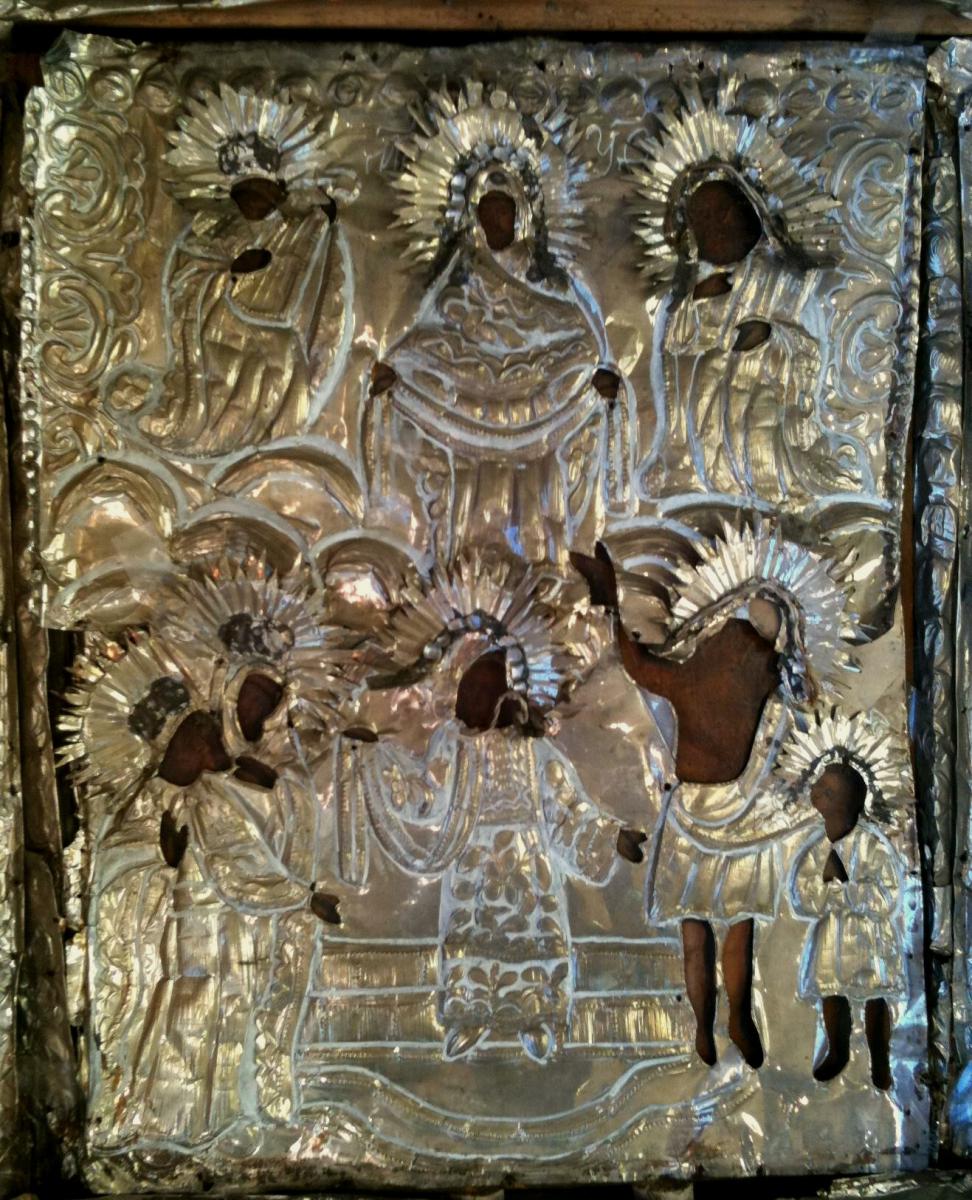 ICONE A LA VIERGE, L'ENFANT ET LES SAINTS-photo-2