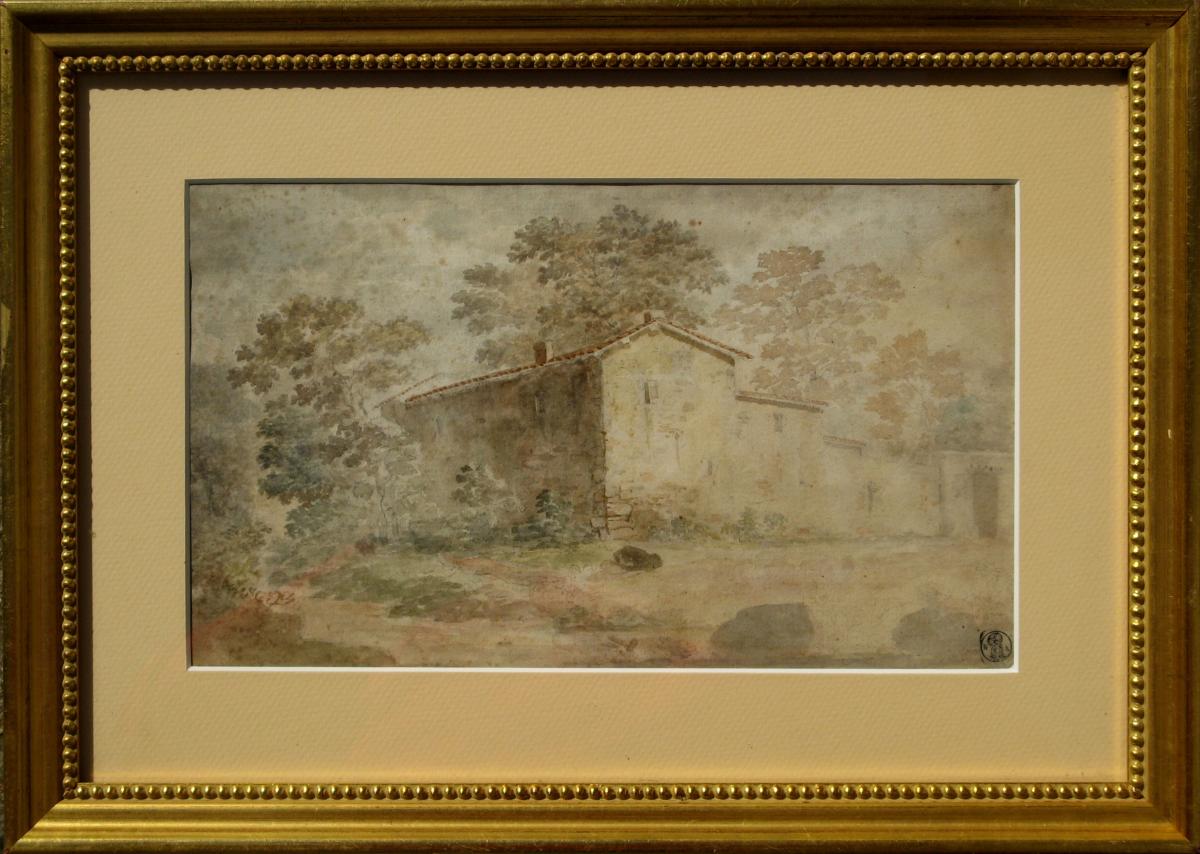 AQUARELLE XVIII ème : "LA MAISON" COLLECTION DHIKEOS