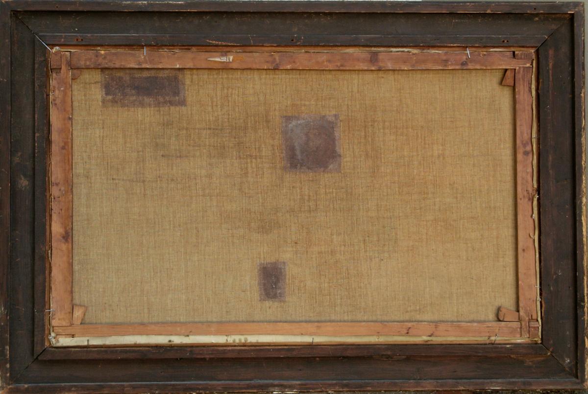 G. RAMOS : GRAND TABLEAU "PECHEURS REMONTANT UN FILET A L'AUBE"-photo-3