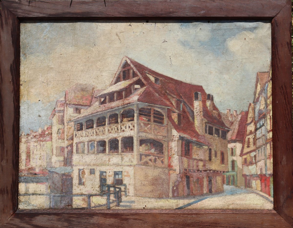 French School Circa 1910 : "house Of Tanners In Strasbourg"