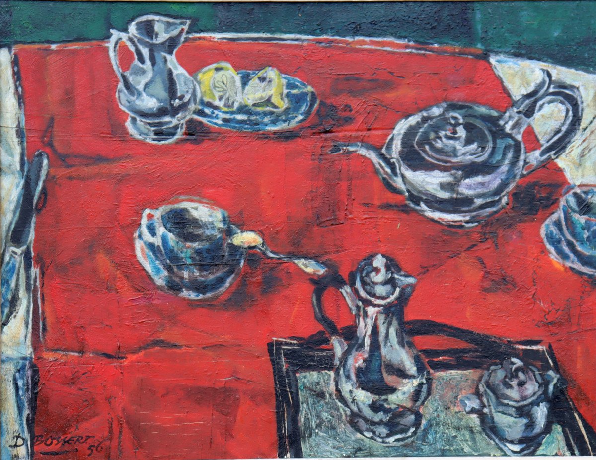 D. BOSSERT : "NATURE MORTE AUX CITRONS 1956"-photo-2