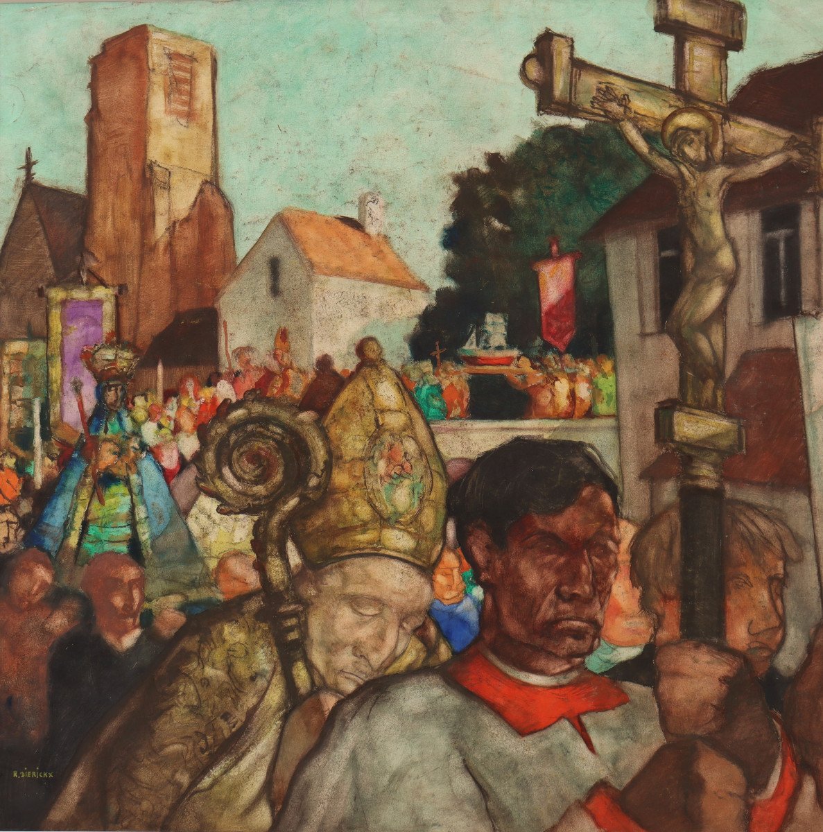 RAYMOND DIERICKX : "LA PROCESSION/ ENTREE DU CHRIST"