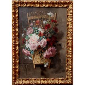 Eugène -henri Cauchois : « basket Of Flower »