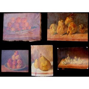French School Early 20th : “set Of Still Life To Be Restored”