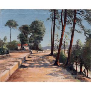 A. MEUNIER : "PROMENADE SUR LES BORDS DU BASSIN"