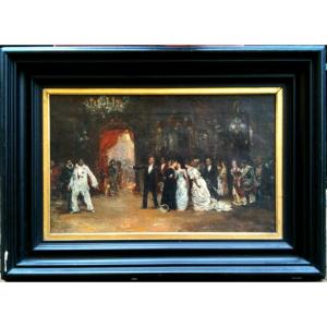 Raimundo De Madrazo Y Garreta (attributed To) : "a Brawl At The Exit Of The Masked Ball"