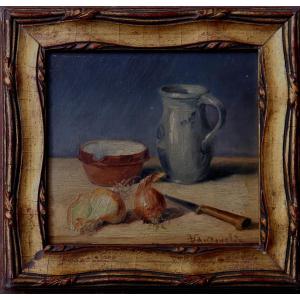 VAN DE VELDE : "NATURE MORTE AUX ECHALOTES"