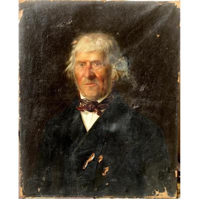 Oil On Paper Early XIX : Portrait Of Man