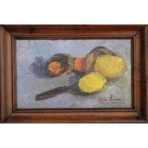 Lise Eran (beginning XXth ): "still Life With Lemon"