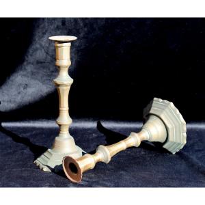 Pair of Large Brass Candlesticks