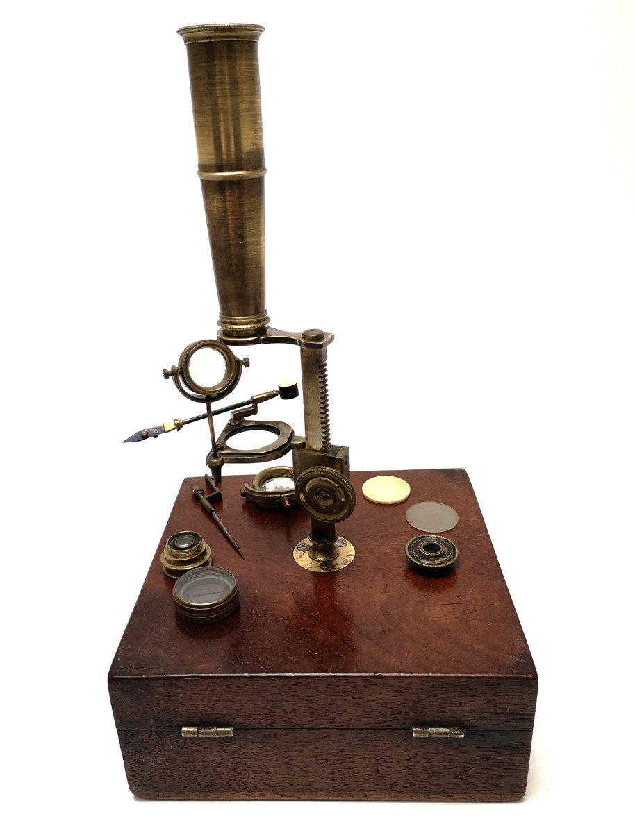 Single Pocket Microscope Circa 1820-1830-photo-4