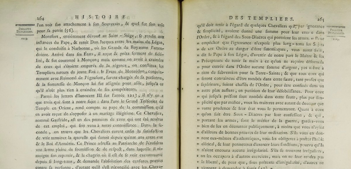 Mansuet - Critical And Apologetic History Of The Order Of The Knights Of The Temple. Guillot, 1789.-photo-6