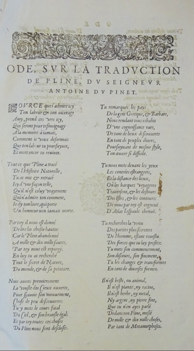 PLINE LE SECOND (C.) - L'histoire du monde. Paris, Chez Abel l'Angelier, 1608 ; in-folio.-photo-2