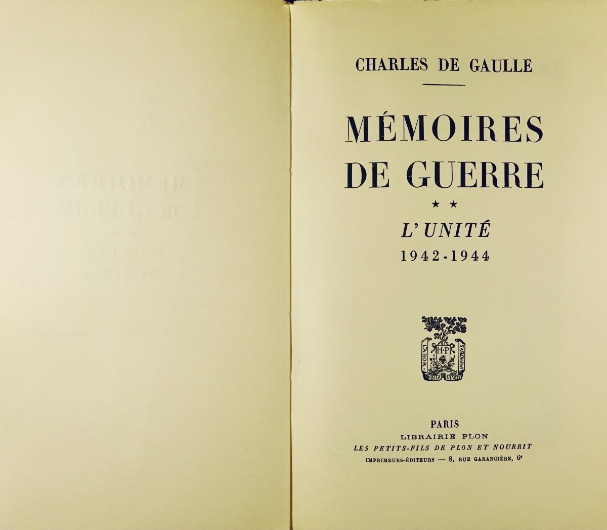 DE GAULLE - Mémoires de guerre. 3 volumes, Plon, 1954-59. Édition originale avec envoi.-photo-3