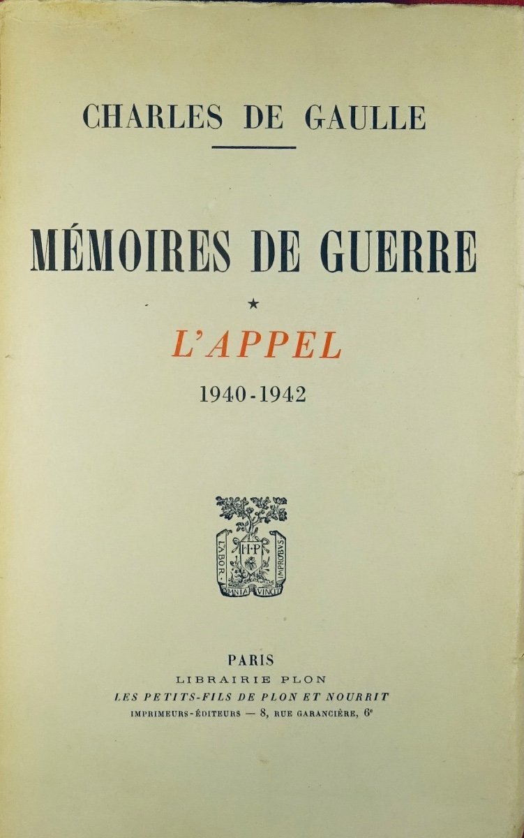 DE GAULLE - Mémoires de guerre. 3 volumes, Plon, 1954-59. Édition originale avec envoi.-photo-8