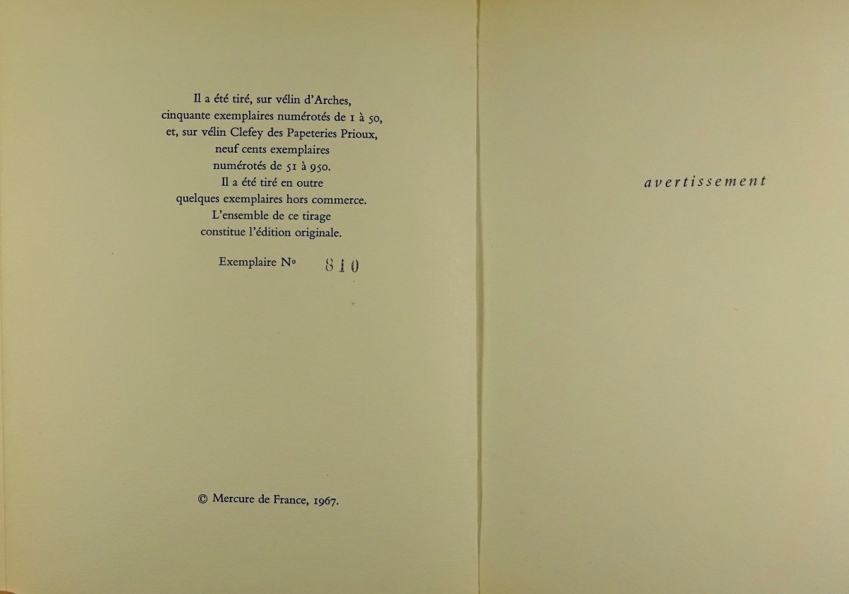 Bataille - The Practice Of Joy In The Face Of Death. Mercure De France, 1967. First Edition.-photo-3