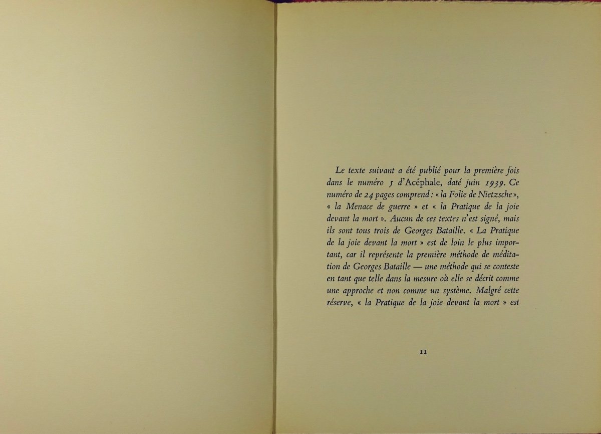 Bataille - The Practice Of Joy In The Face Of Death. Mercure De France, 1967. First Edition.-photo-4