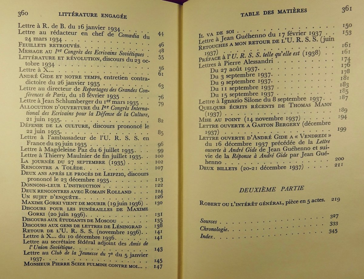 GIDE (André) - Littérature engagée. Gallimard, 1950, cartonnage Paul BONET.-photo-5