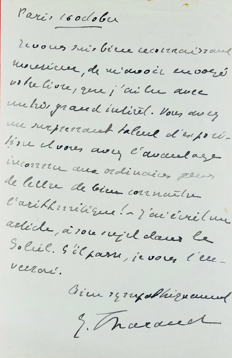 THARAUD (Jean) - Trois lettres de l'écrivain Jean Tharaud, manuscrites, vers 1920.-photo-6