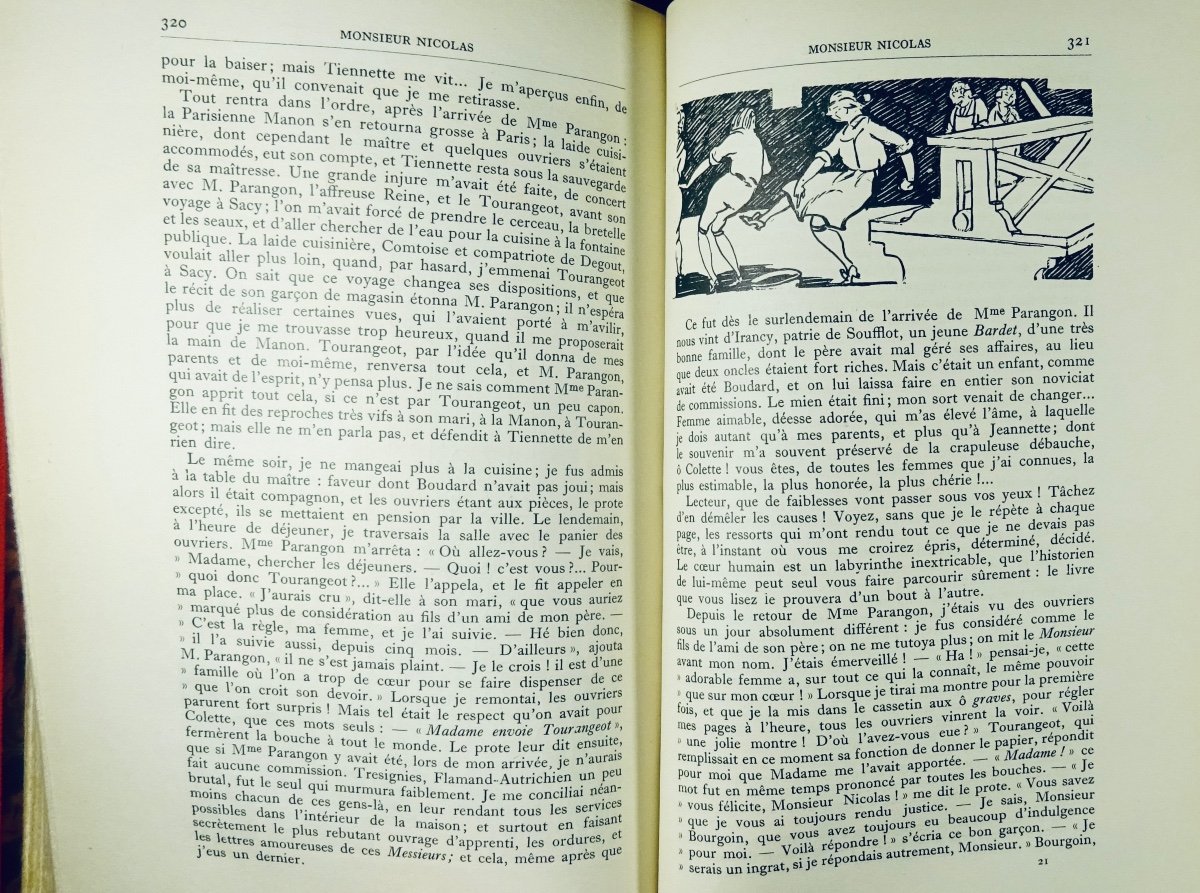 RESTIF DE LA BRETONNE - Monsieur Nicolas. Jonquières, 1924, illustré par Sylvain SAUVAGE.-photo-4