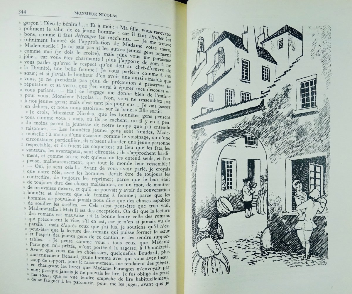 RESTIF DE LA BRETONNE - Monsieur Nicolas. Jonquières, 1924, illustré par Sylvain SAUVAGE.-photo-5