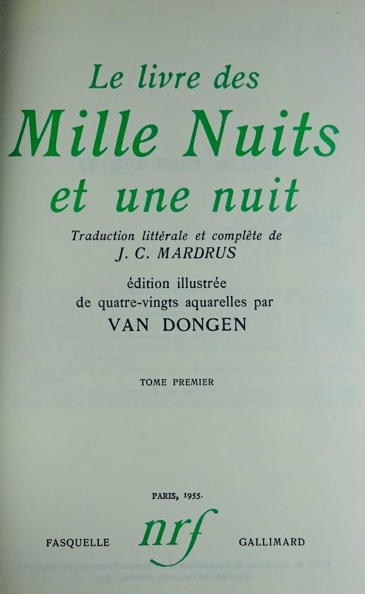  [ANONYME] - Le livre des milles et une nuits. Paris, Gallimard, 1955, illustré par VAN DONGEN.-photo-1
