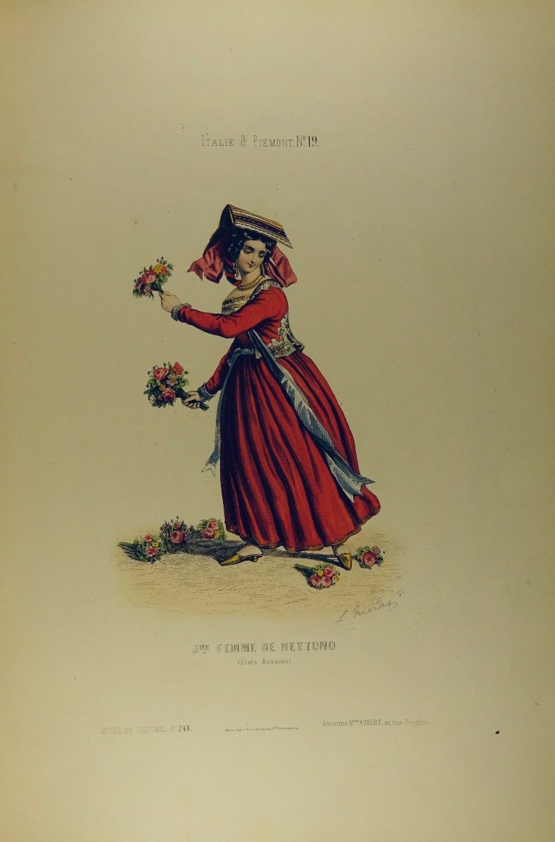 Keepsake Des Dames. Costumes Algériens, Espagnols, Italiens, Portugais, Turc, Etc. Vers 1850.