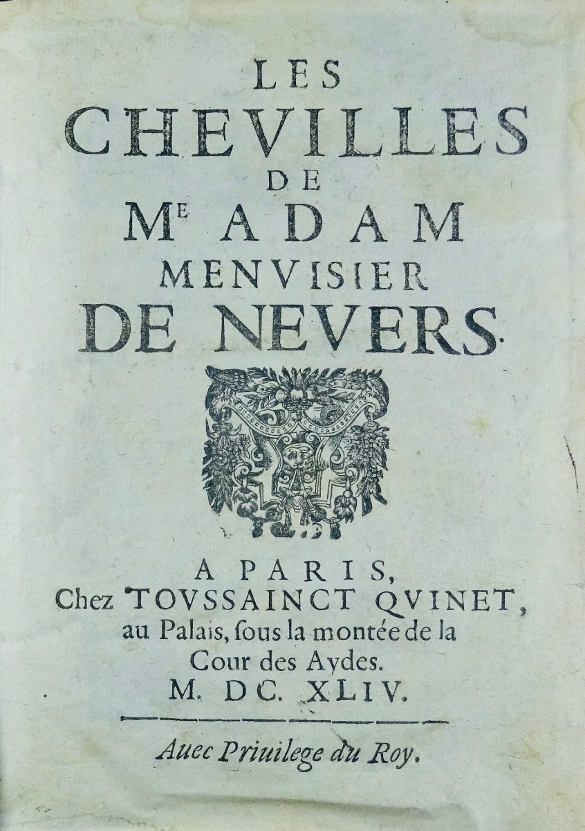 Billaut (adam) - The Ankles Of Me Adam Carpenter Of Nevers. Chez Toussaint Quinet, 1644.-photo-2
