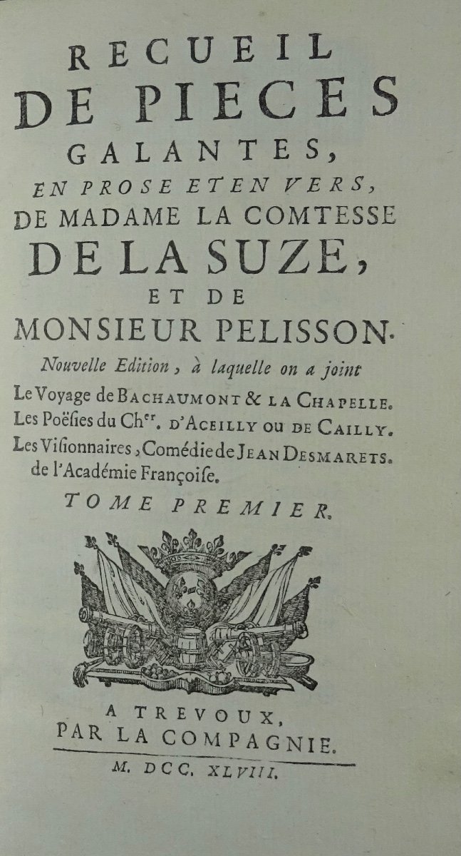 DE LA SUZE et PELISSON - Recueil de pièces galantes en prose. 1748.-photo-3