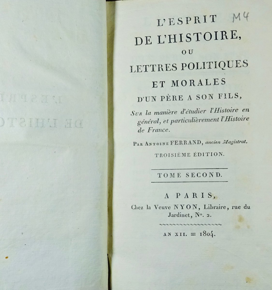 Ferrand - The Spirit Of History, Or Political Letters. Chez Nyon, 1805, Contemporary Binding.-photo-5