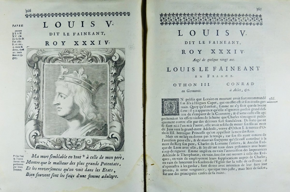 MEZERAY - Abrégé chronologique ou extrait de l'histoire de France. 1690, reliure d'époque.-photo-6