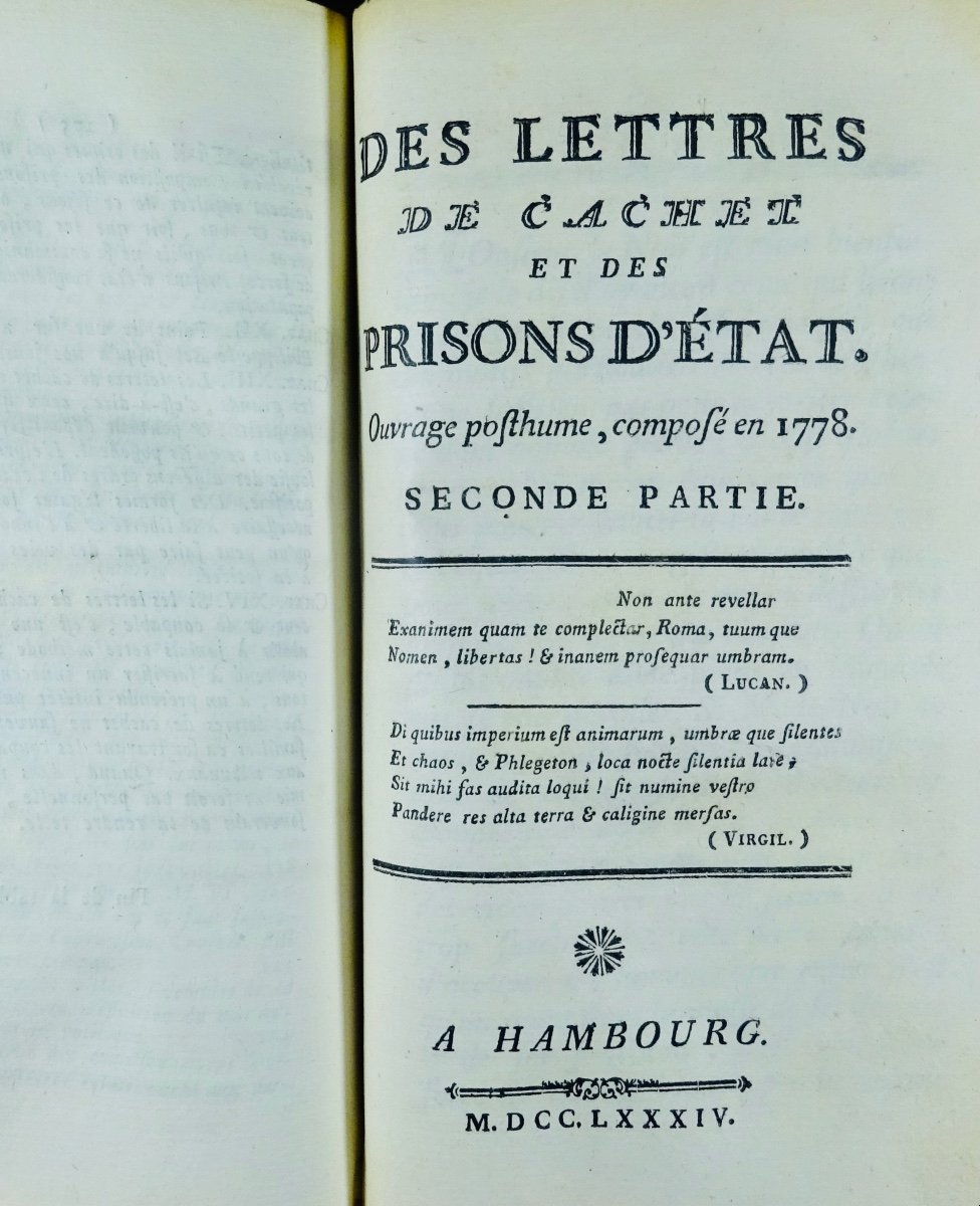 [MIRABEAU] - Des Lettres de cachet et des prisons d'état, ouvrage posthume, composé en 1778.-photo-4
