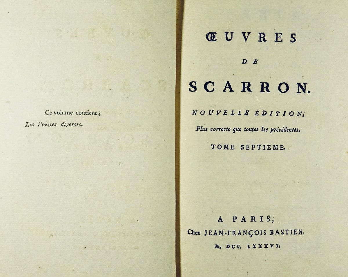 Scarron (paul) - Works Of Scarron. New Edition. 1786, 19th Century Binding.-photo-8