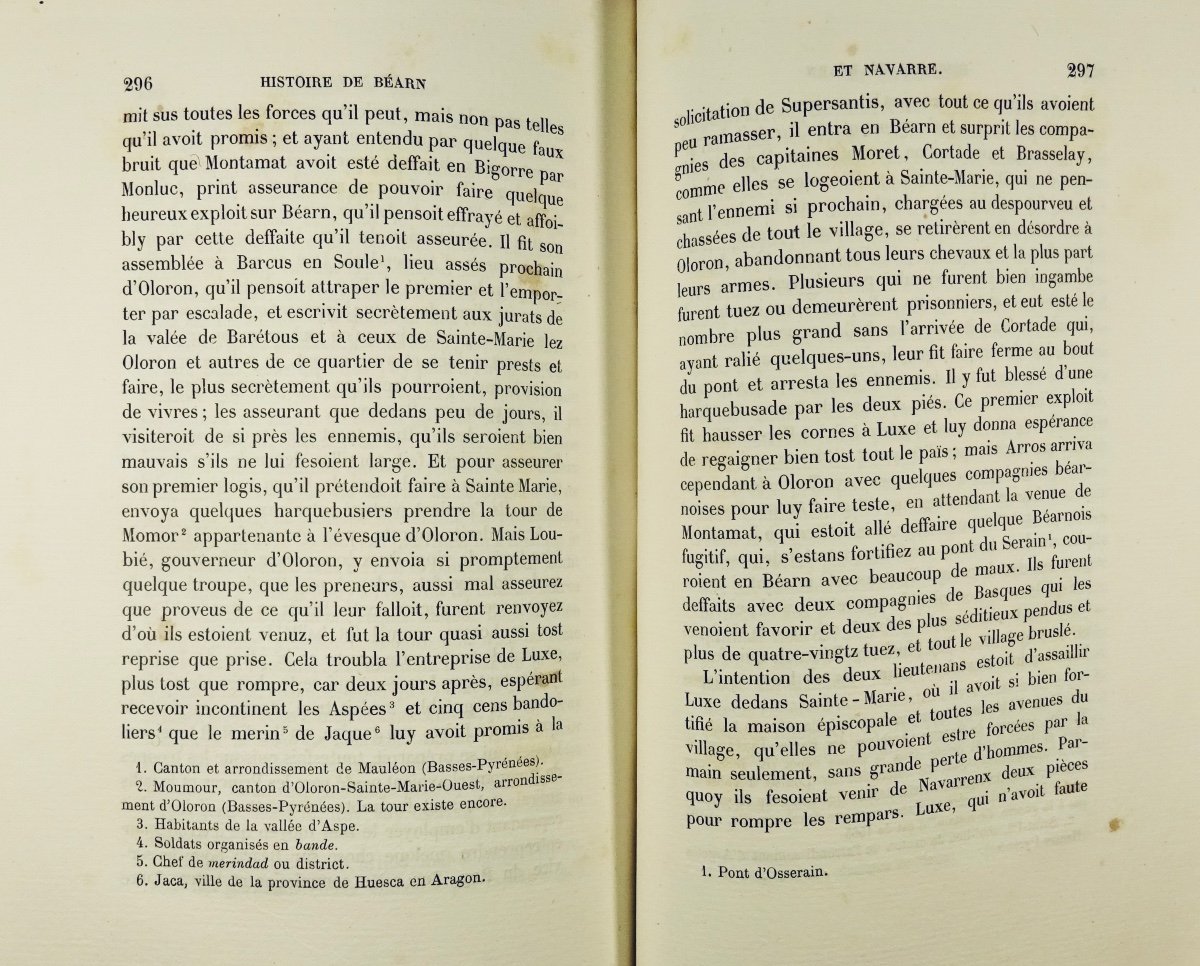 BORDENAVE (Nicolas de) - Histoire de Béarn et Navarre. 1873 et en reliure d'époque.-photo-6