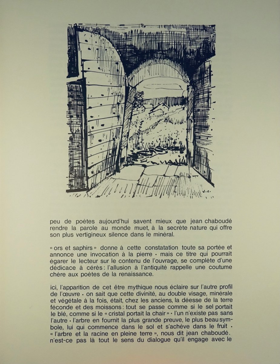 CHABOUDÉ (Jean) - Ors et saphirs. Ménétré, 1975, avec deux aquarelles de l'auteur.-photo-1