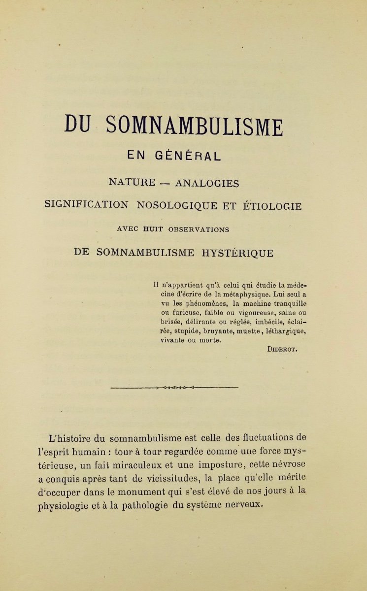 Chambard (ernest) - On Somnambulism In General, Doin, 1881. To Be Bound.-photo-4