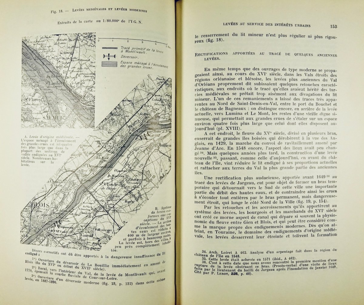 DION (Roger) - Histoire des levées de la Loire. Paris, Chez l'auteur, 1961, bien relié.-photo-5