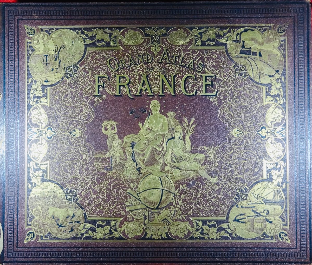 FISQUET - Grand atlas de la France, de l'Algérie et des colonies, 106 cartes. Vers 1880.-photo-3