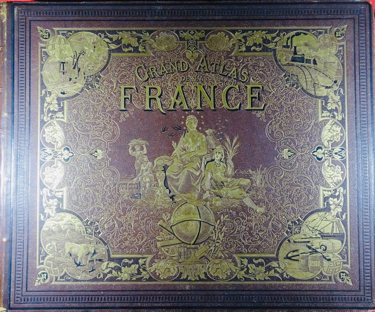 FISQUET - Grand atlas de la France, de l'Algérie et des colonies, 106 cartes. Vers 1880.