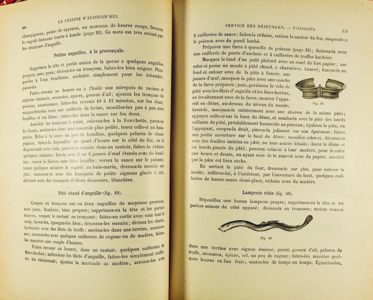 URBAIN-DUBOIS - La cuisine d'aujourd'hui. 220 dessins, dont 40 planches gravées. Vers 1890.-photo-5