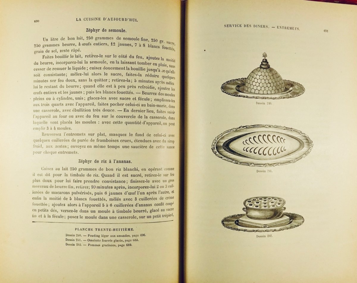 URBAIN-DUBOIS - La cuisine d'aujourd'hui. 220 dessins, dont 40 planches gravées. Vers 1890.-photo-8