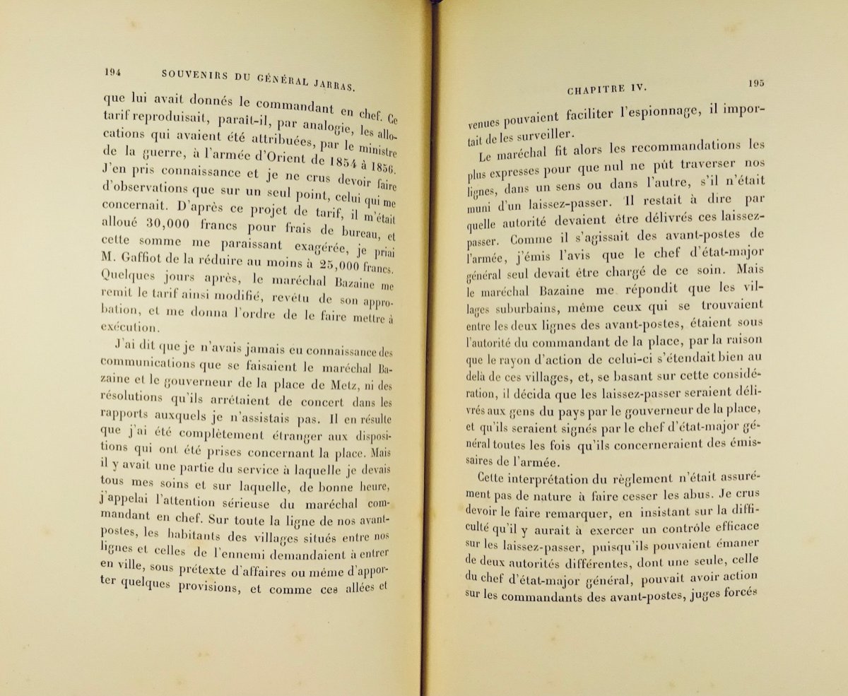 JARRAS - Souvenirs du général Jarras chef d'État-Major général de l'Armée du Rhin, (1870).-photo-4