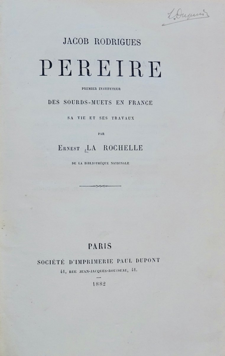 La Rochelle - Jacob Rodrigues Pereire First Teacher Of Deaf-mutes In France. 1882.-photo-4